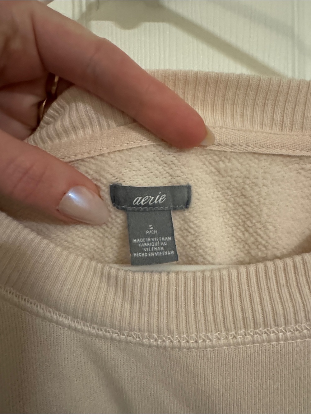 aerie Relaxed Crewneck Sweater in Light Blush - Picture 3 of 3